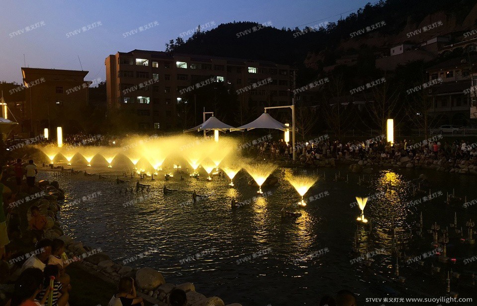 宁夏延安安塞人民公园音乐喷泉